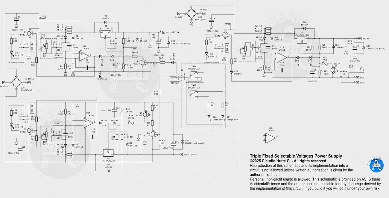Schematic fixed sel volt PSU